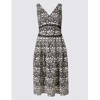 M&S Collection PETITE Floral Lace Skater Midi Dress