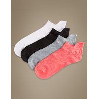 ms collection 4 pair pack sports trainer liner socks