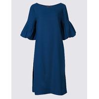 ms collection puff half sleeve tunic dress