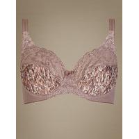 M&S Collection Floral Jacquard Lace Underwired Non-Padded Full Cup Bra A-DD