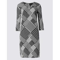 M&S Collection Striped 3/4 Sleeve Tunic Dress