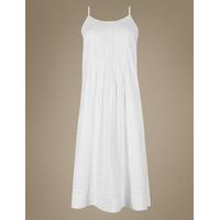 M&S Collection Pure Cotton Embroidered Long Chemise