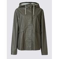 M&S Collection PETITE Pure Cotton Waxy Parka