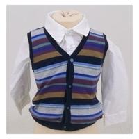 M&S Autograph, age 18-24 months white shirt with blue waistcoat