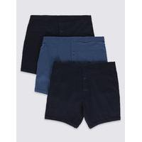 M&S Collection 3 Pack Pure Cotton Trunks with StayNEW