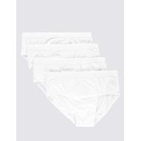 M&S Collection 4 Pack Pure Cotton Briefs with StayNEW