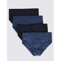 M&S Collection 4 Pack Pure Cotton Briefs with StayNEW