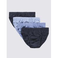 M&S Collection 4 Pack Pure Cotton Cool & Fresh Assorted Slips