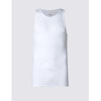 M&S Collection 3 Pack Pure Cotton Sleeveless Vests