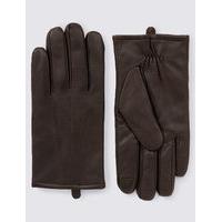 M&S Collection Leather Touchscreen Gloves with Thinsulate