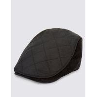 M&S Collection Pure Cotton Waxed Quilted Thinsulate Flat Cap with Stormwear