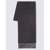 M&S Collection Pure Cashmere Fringe Trim Scarf