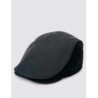 ms collection pure cotton waxed quilted thinsulate flat cap with storm ...