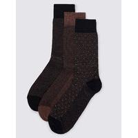 M&S Collection Luxury 3 Pairs of Luxury Cotton Socks