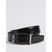 ms collection coated leather buckle reversible belt