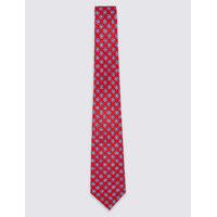 M&S Collection Pure Silk Floral Print Tie