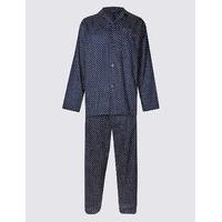 M&S Collection 2in Longer Pure Cotton Printed Pyjamas