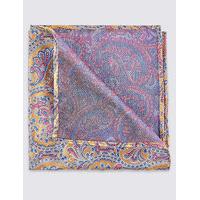 ms collection pure silk paisley print pocket square