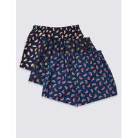 M&S Collection 3 Pack Pure Cotton Printed Boxers