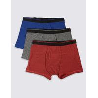 M&S Collection 3 Pack Cotton Rich Stretch Trunks