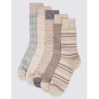 M&S Collection 5 Pairs of Cool & Freshfeet Assorted Socks