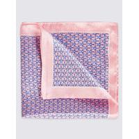 ms collection pure silk printed pocket square