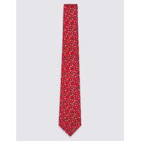 M&S Collection Pure Silk Paisley Print Tie