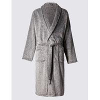 M&S Collection 2in Longer Fleece Dressing Gown with Belt