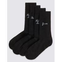 M&S Collection 4 Pairs of Cotton Rich Novelty Socks