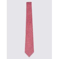 M&S Collection Pure Silk Geometric Print Tie