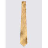 M&S Collection Pure Silk Geometric Print Tie