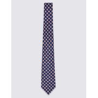 M&S Collection Pure Silk Floral Print Tie