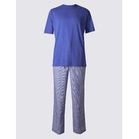 M&S Collection Pure Cotton Checked Pyjamas