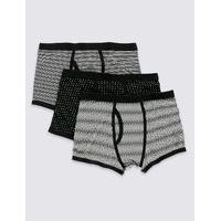 ms collection 3 pack cotton rich stretch trunks