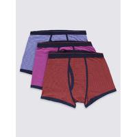 M&S Collection 3 Pack Striped Stretch Trunks