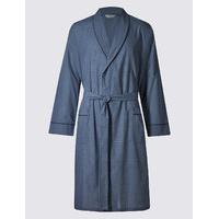 ms collection mini checked dressing gown with belt