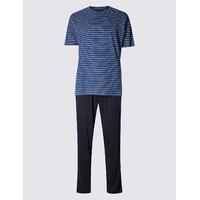 ms collection 2in longer pure cotton striped pyjamas