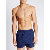 M&S Collection Pure Cotton Easy to Iron Checked Boxers