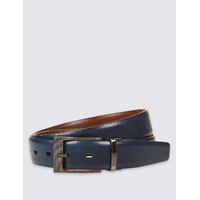 M&S Collection Leather Centre Bar Reversible Belt