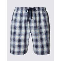 ms collection pure cotton checked pyjama shorts