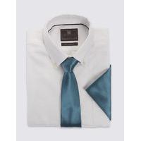 M&S Collection Pure Silk Tie & Pocket Square Set