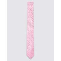 M&S Collection Pure Silk Geometric Print Tie