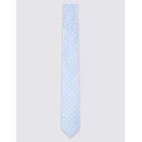 M&S Collection Pure Silk Geometric Print Tie