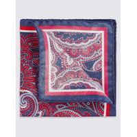 ms collection pure silk paisley print pocket square
