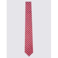 M&S Collection Pure Silk Geometric Print Tie