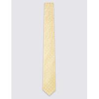 M&S Collection Pure Silk Geometric Print Tie