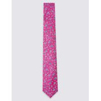 ms collection luxury pure silk floral print tie