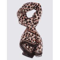 M&S Collection Pure Silk Animal Print Scarf