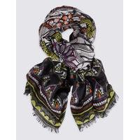 M&S Collection Tribal Floral Print Scarf