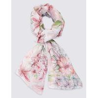 M&S Collection Pretty Floral Print Scarf